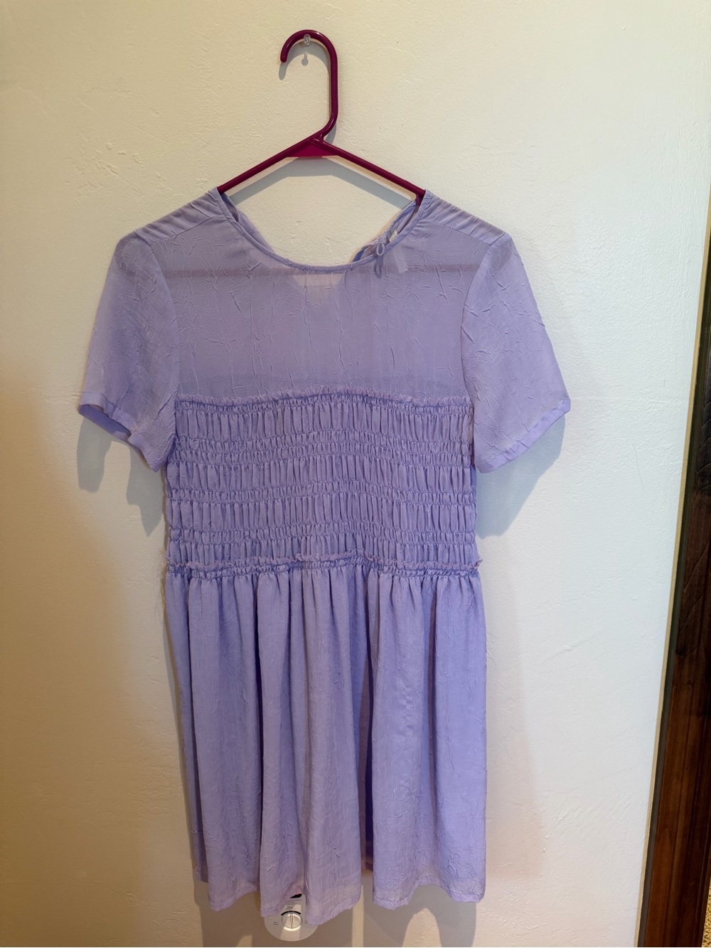Urban Outfitters Pastel Lavender Smocked Mini Dress